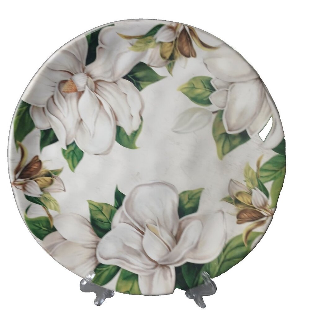 PIER 1 Magnolia Ironstone Dinner Plate 10 1/2"  Retired Dicontinued White Flower